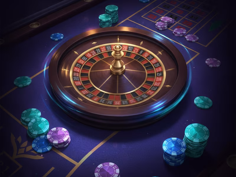 Midnight Roulette table game cover with a spinning roulette wheel